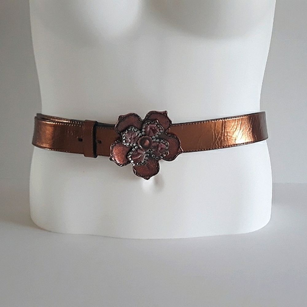 Leatherock Austrian Crystal Semi-Precious Stone Metal Buckle Soft Leathe…